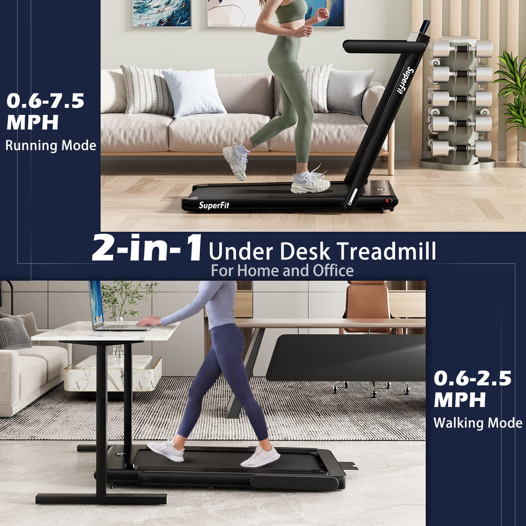 2-in-1 Foldable Walking Pad Treadmill