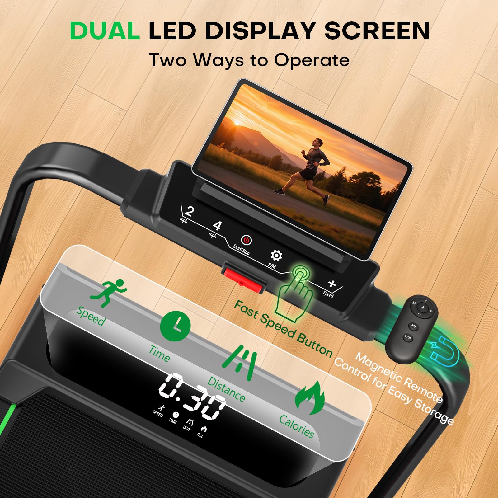 Foldable Incline Walking Pad Treadmill