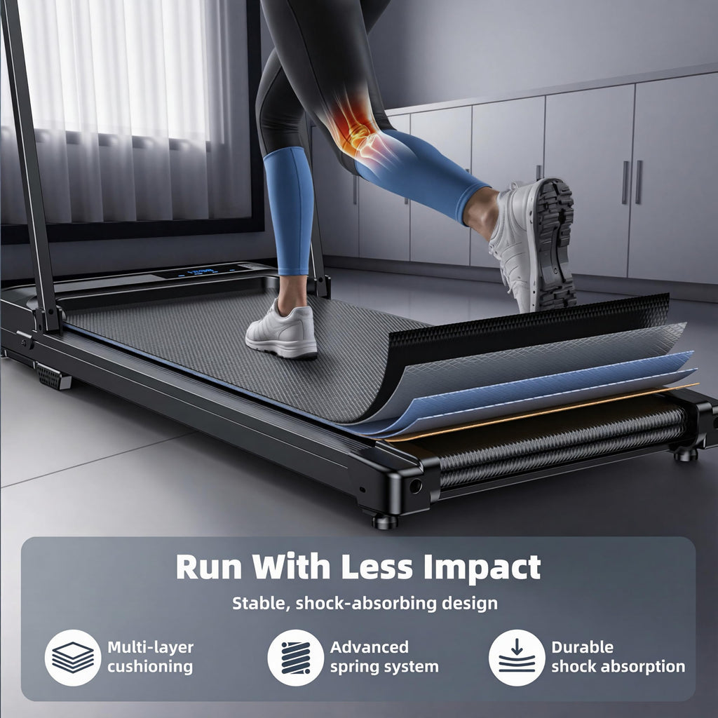Foldable Walking Pad Treadmill with Handle Bar