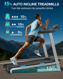 Auto Incline Walking Pad Treadmill with Handle Bar