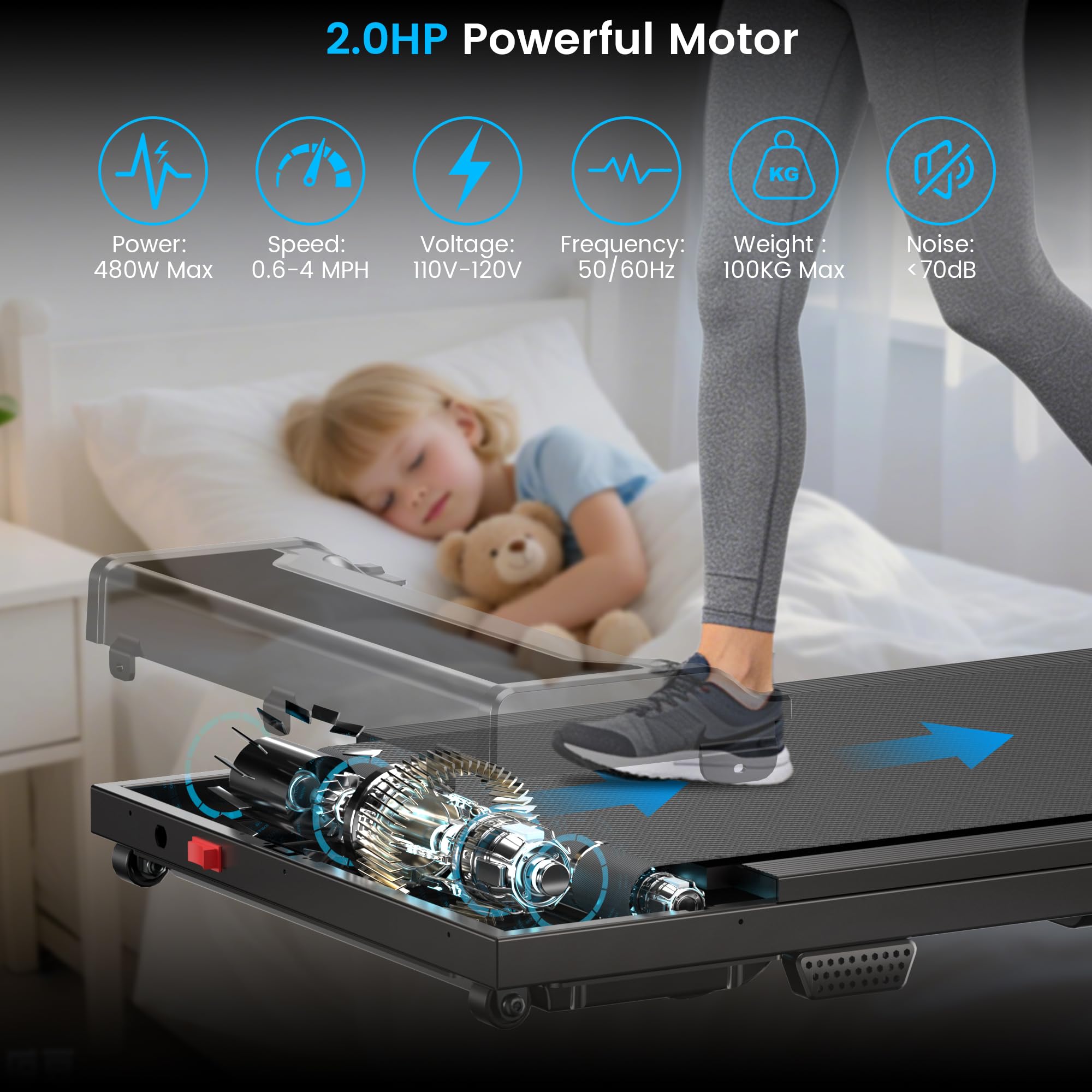Portable Under Desk Walking Pad