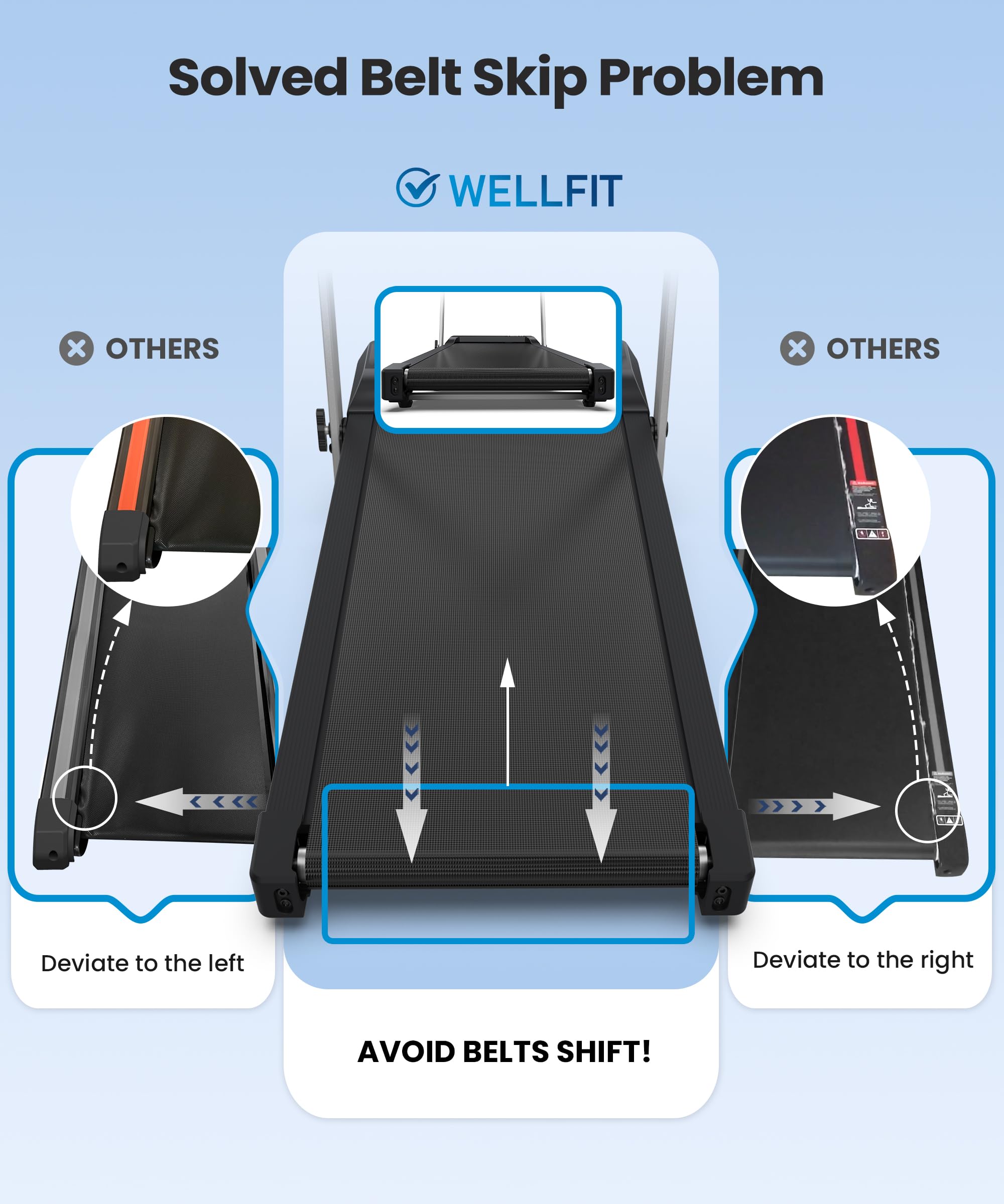 Foldable Incline Walking Pad with Handle Bar