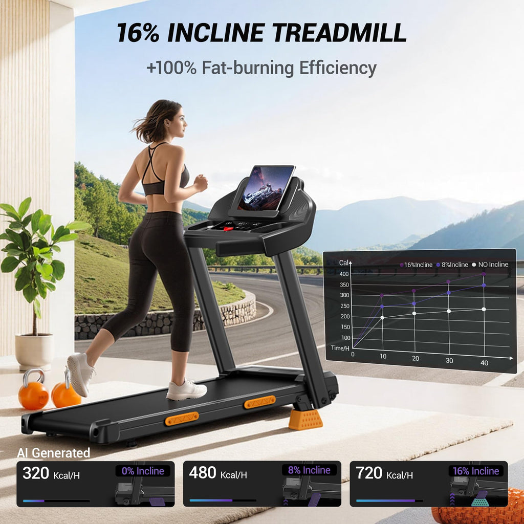 Foldable Incline Walking Pad Treadmill
