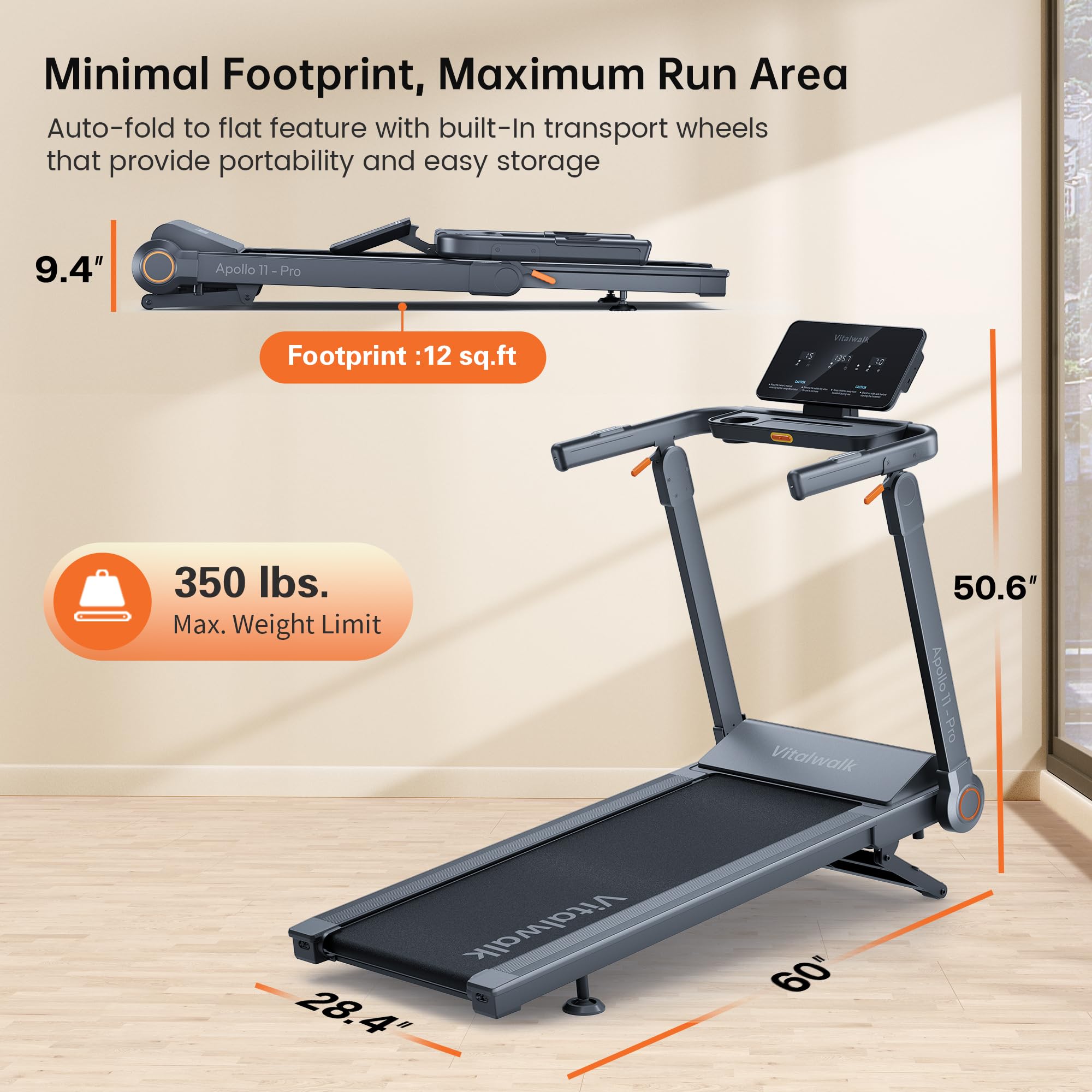 Foldable Auto Incline Walking Pad Treadmill