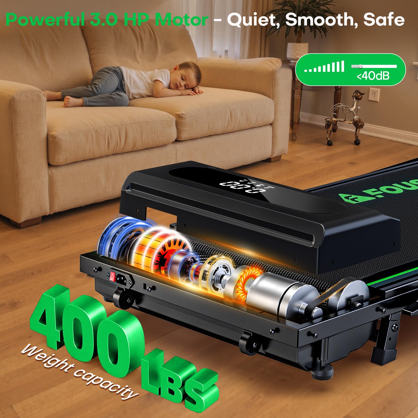 Foldable Incline Walking Pad Treadmill