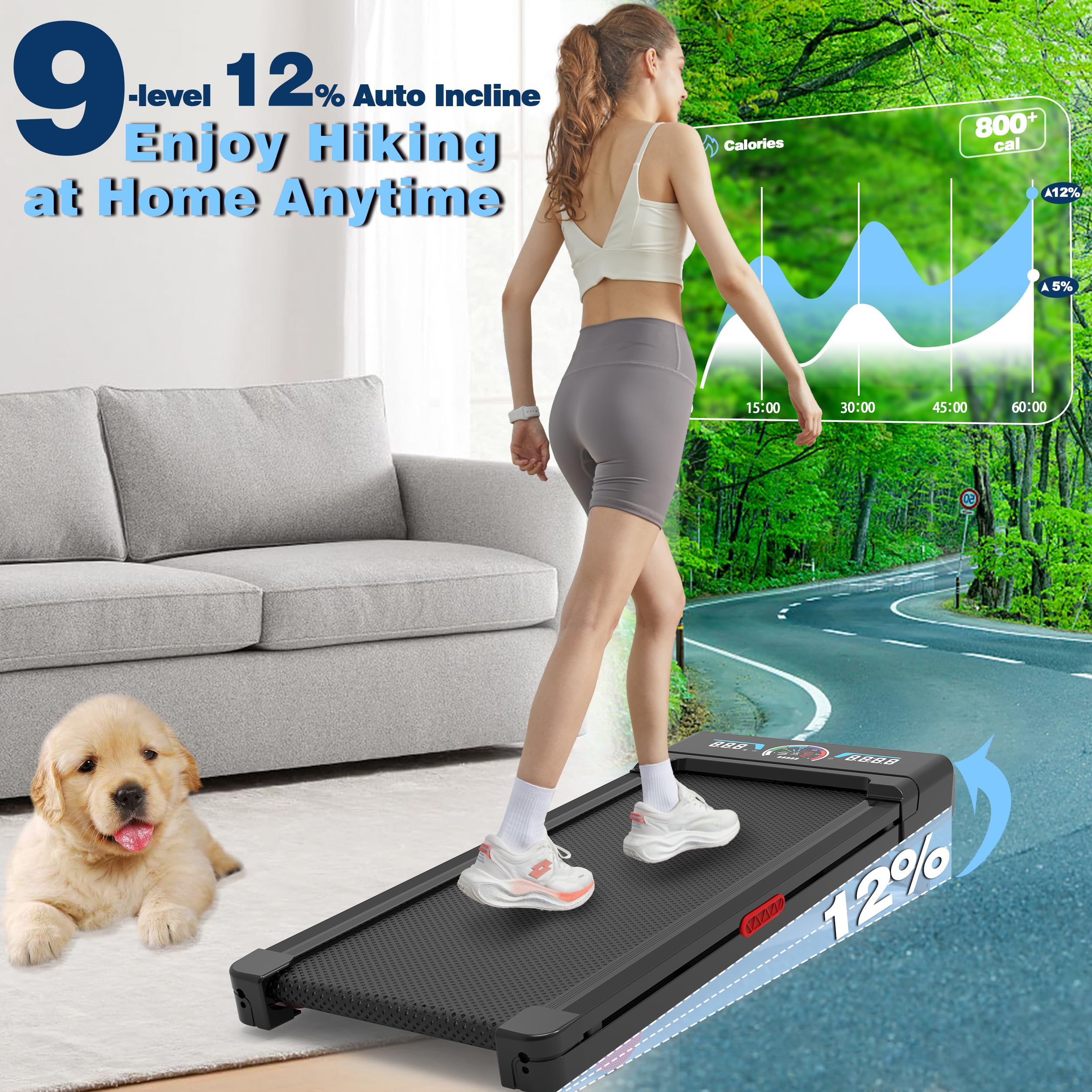 Auto Incline Walking Pad Treadmill